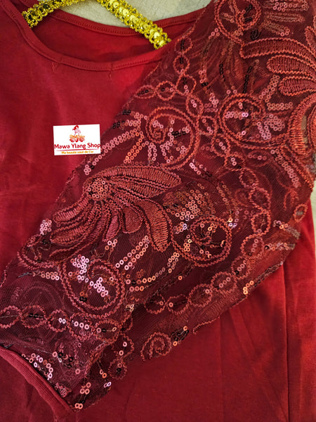 coton/dentelle N1 bordeaux