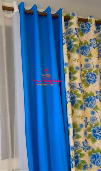 Ensemble 10 pièces  5 rideaux + 3 taies d'oreillers + 2 attache rideaux