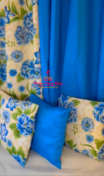 Ensemble 10 pièces  5 rideaux + 3 taies d'oreillers + 2 attache rideaux