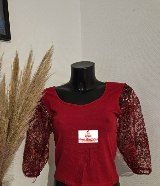 coton/dentelle N1 bordeaux