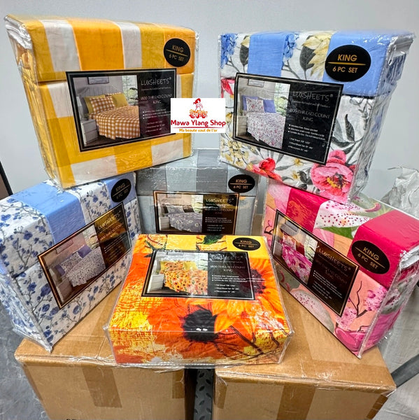 Draps 6 pièces 3 places-N10